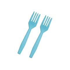 Garfo Descartável para Sobremesa Azul Junco 50 unidades