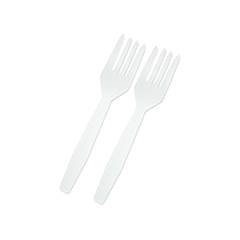 Garfo Descartável para Sobremesa Branca Junco 50 unidades