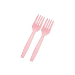 Garfo Descartável para Sobremesa Rosa Junco 50 unidades