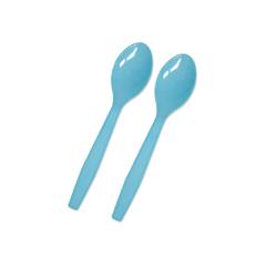 Colher Descartável para Sobremesa Azul Junco 50 unidades