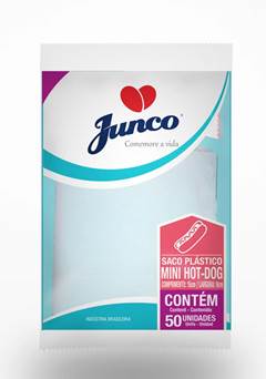 Saco Plástico Mini Hot Dog Junco 50 unidades - 14x9 cm