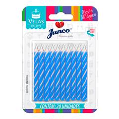 Vela Aniversário Palito Espiral Azul Junco