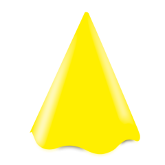 Chapéu Cone para Aniversário Liso Amarelo Junco 8 unidades