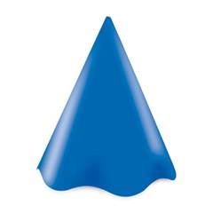 Chapéu Cone para Aniversário Liso Azul Royal Junco 8 unidades