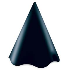 Chapéu Cone para Aniversário Liso Preto Junco 8 unidades
