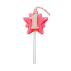 Vela Aniversário Super Star Rosa Nº 1 Junco