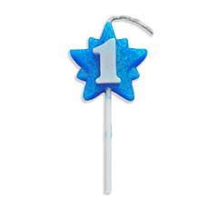 Vela Aniversário Super Star Azul Nº 1 Junco