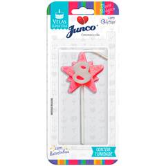 Vela Aniversário Super Star Rosa Nº 8 Junco