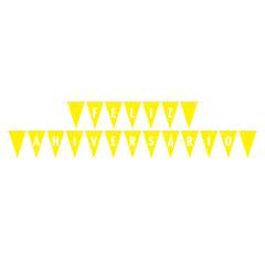 Faixa Feliz Aniversário Amarelo Junco 175x13cm 1 unidade