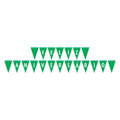 Faixa Feliz Aniversário Verde Bandeira Junco 175x13cm 1 unidade