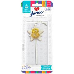 Vela Aniversário Super Star com Glitter Ouro Nº 8 Junco