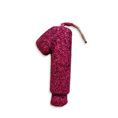 Vela Aniversário Live Colors com Gliter Pink Nº 1 Junco