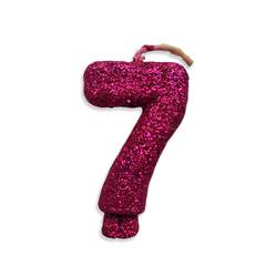 Vela Aniversário Live Colors com Gliter Pink Nº 7 Junco