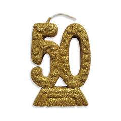 Vela Aniversário 50 anos Ouro Junco