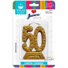 Vela Aniversário 50 anos Ouro Junco
