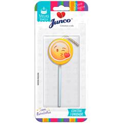 Vela Aniversário Emoji Beijinho Junco