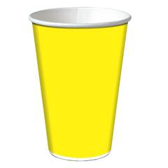 Copo Descartável de Papel Liso Amarelo Junco 8 unidades