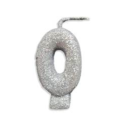 Vela Aniversário Live Colors com Gliter Prata Nº 0 Junco