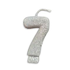 Vela Aniversário Live Colors com Gliter Prata Nº 7 Junco