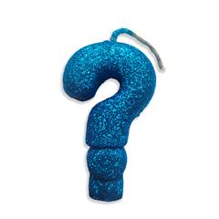 Vela Aniversário Live Colors com Gliter Azul Interrogação Junco