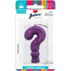 Vela Aniversário Live Colors com Glitter Lilas Interrogação Junco