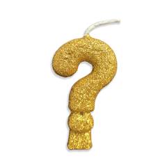 Vela Aniversário Live Colors com Gliter Ouro Interrogação Junco