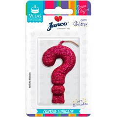 Vela Aniversário Live Colors com Gliter Pink Interrogação Junco