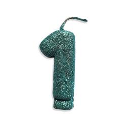 Vela Aniversário Live Colors Com Gliter Tiffany Nº 1 Junco