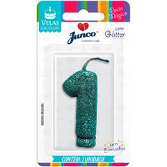 Vela Aniversário Live Colors Com Gliter Tiffany Nº 1 Junco