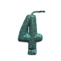 Vela Aniversário Live Colors Com Gliter Tiffany Nº 4 Junco