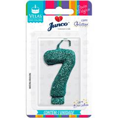 Vela Aniversário Live Colors Com Gliter Tiffany Nº 7 Junco