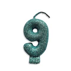 Vela Aniversário Live Colors Com Gliter Tiffany Nº 9 Junco