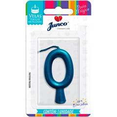 Vela Aniversário Metalizada Azul Nº 0 Junco