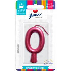 Vela Aniversário Metalizada Rose Nº 0 Junco