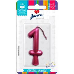 Vela Aniversário Metalizada Rose Nº 1 Junco