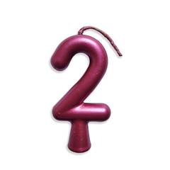 Vela Aniversário Metalizada Rose Nº 2 Junco