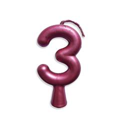Vela Aniversário Metalizada Rose Nº 3 Junco