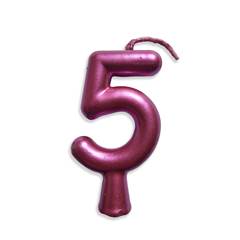 Vela Aniversário Metalizada Rose Nº 5 Junco