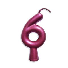 Vela Aniversário Metalizada Rose Nº 6 Junco