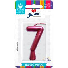 Vela Aniversário Metalizada Rose Nº 7 Junco