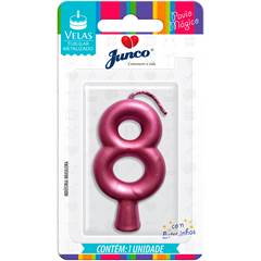 Vela Aniversário Metalizada Rose Nº 8 Junco