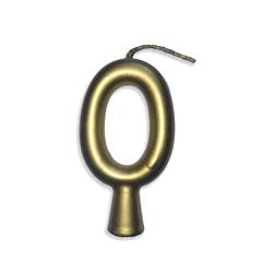 Vela Aniversário Metalizada Ouro Nº 0 Junco