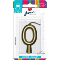 Vela Aniversário Metalizada Ouro Nº 0 Junco