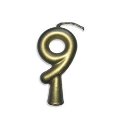 Vela Aniversário Metalizada Ouro Nº 9 Junco