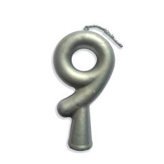 Vela Aniversário Metalizada Prata Nº 9 Junco