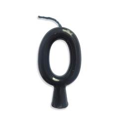 Vela Aniversário Metalizada Preta Nº 0 Junco