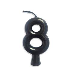 Vela Aniversário Metalizada Preta Nº 8 Junco