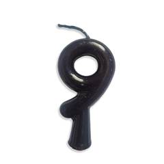 Vela Aniversário Metalizada Preta Nº 9 Junco