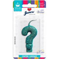 Vela Aniversário Live Colors Com Gliter Tiffany Interrogação Junco