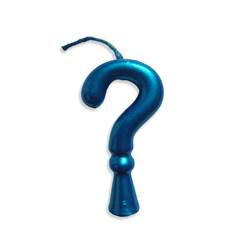 Vela Aniversário Metalizada Azul Interrogação Junco